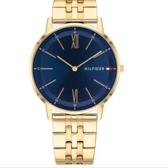 Tommy Hilfiger Men's Gold-Tone Bracelet Watch 40mm Blue. - Picture 1 of 1